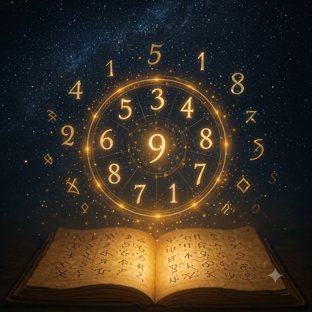 Celestial night sky representing numerology and personal growth